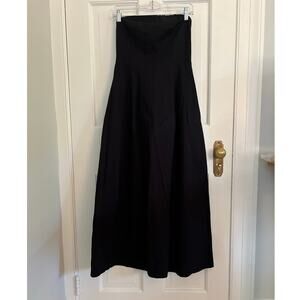 Madewell Women's 6 Black Strapless Midi Dress Cottage Core Minimalist Classic